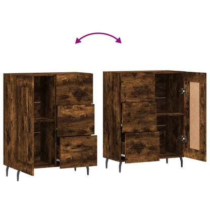 vidaXL Sideboard Smoked Oak 69.5x34x90 cm Engineered Wood