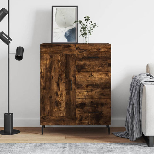 vidaXL Sideboard Smoked Oak 69.5x34x90 cm Engineered Wood