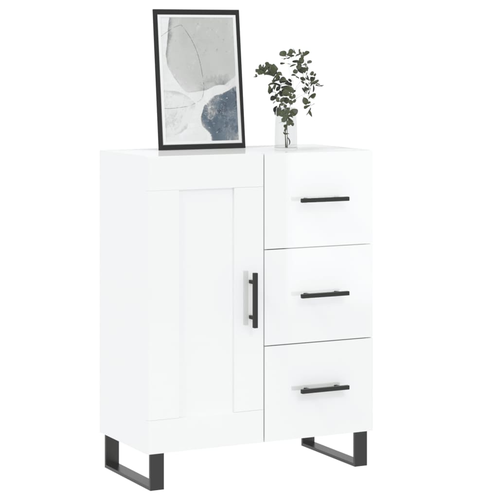 vidaXL Sideboard High Gloss White 69,5x34x90 cm Engineered Wood
