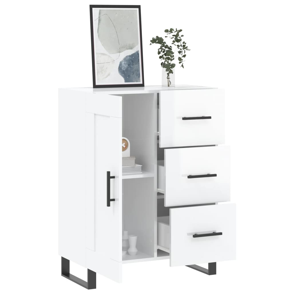vidaXL Sideboard High Gloss White 69,5x34x90 cm Engineered Wood