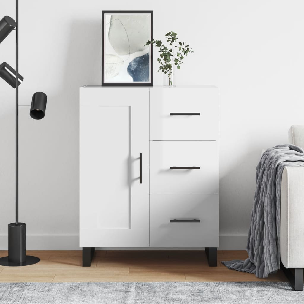 vidaXL Sideboard High Gloss White 69,5x34x90 cm Engineered Wood