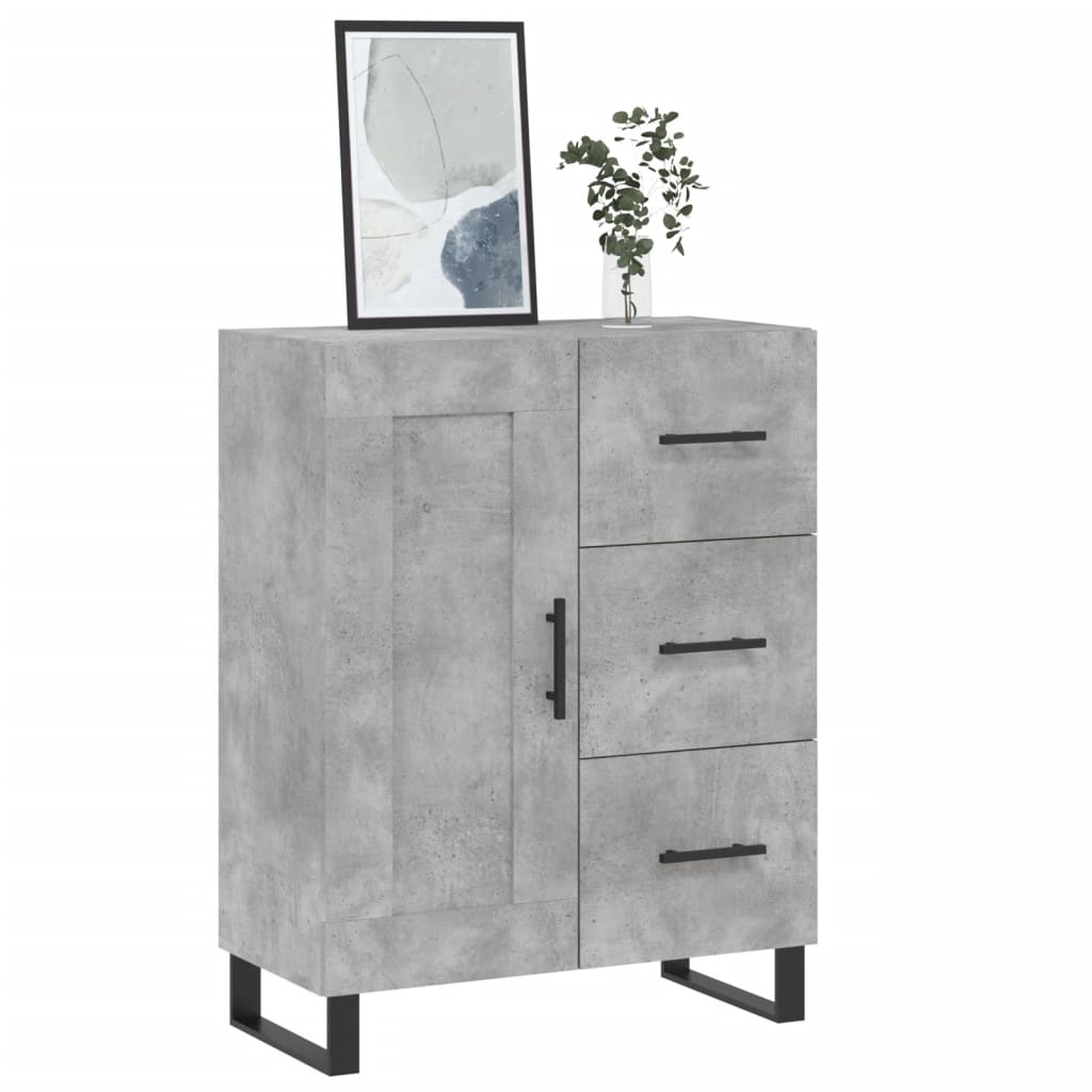 vidaXL Sideboard Concrete Grey 69.5x34x90 cm Engineered Wood
