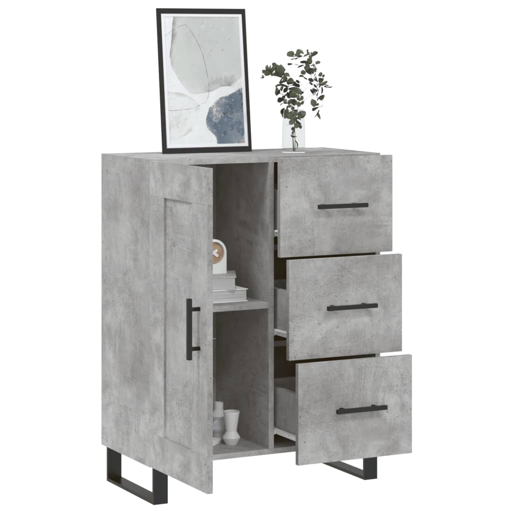 vidaXL Sideboard Concrete Grey 69,5x34x90 cm Engineered Wood