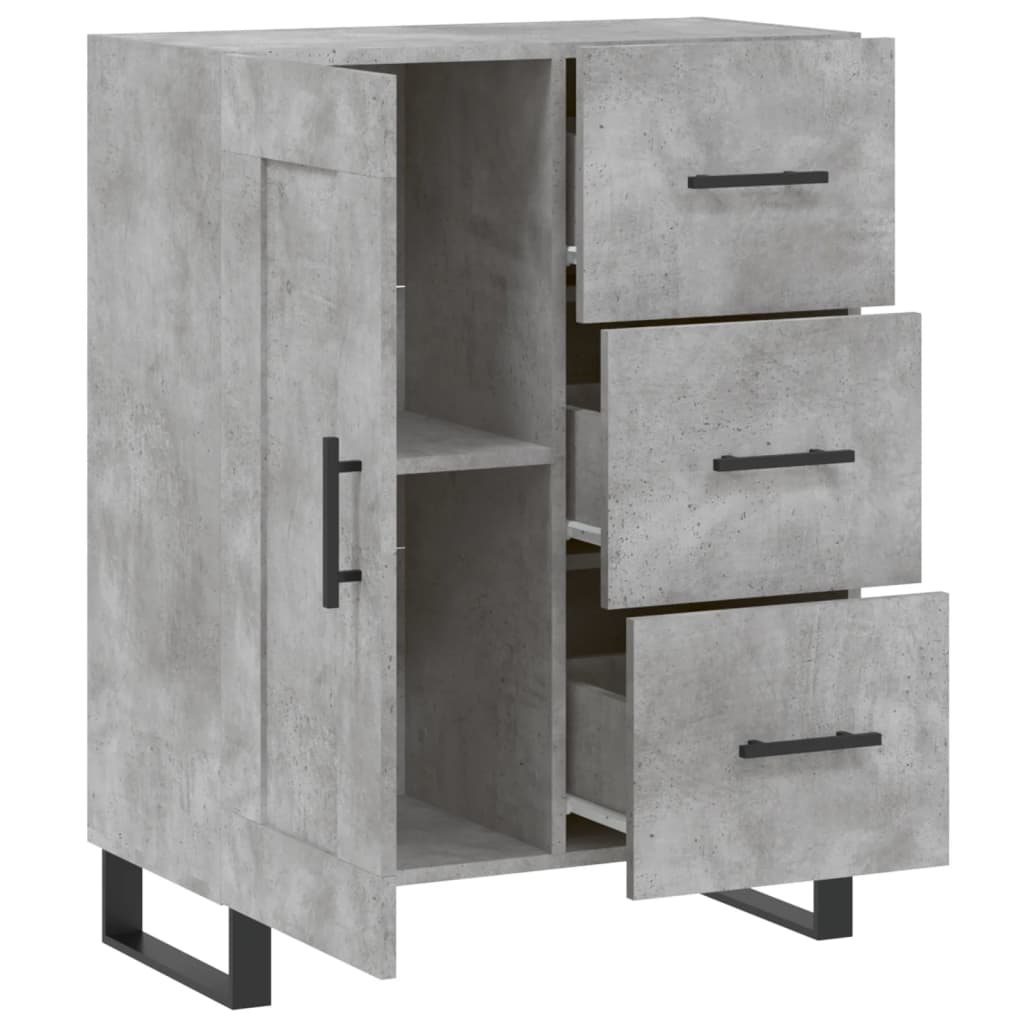 vidaXL Sideboard Concrete Grey 69.5x34x90 cm Engineered Wood