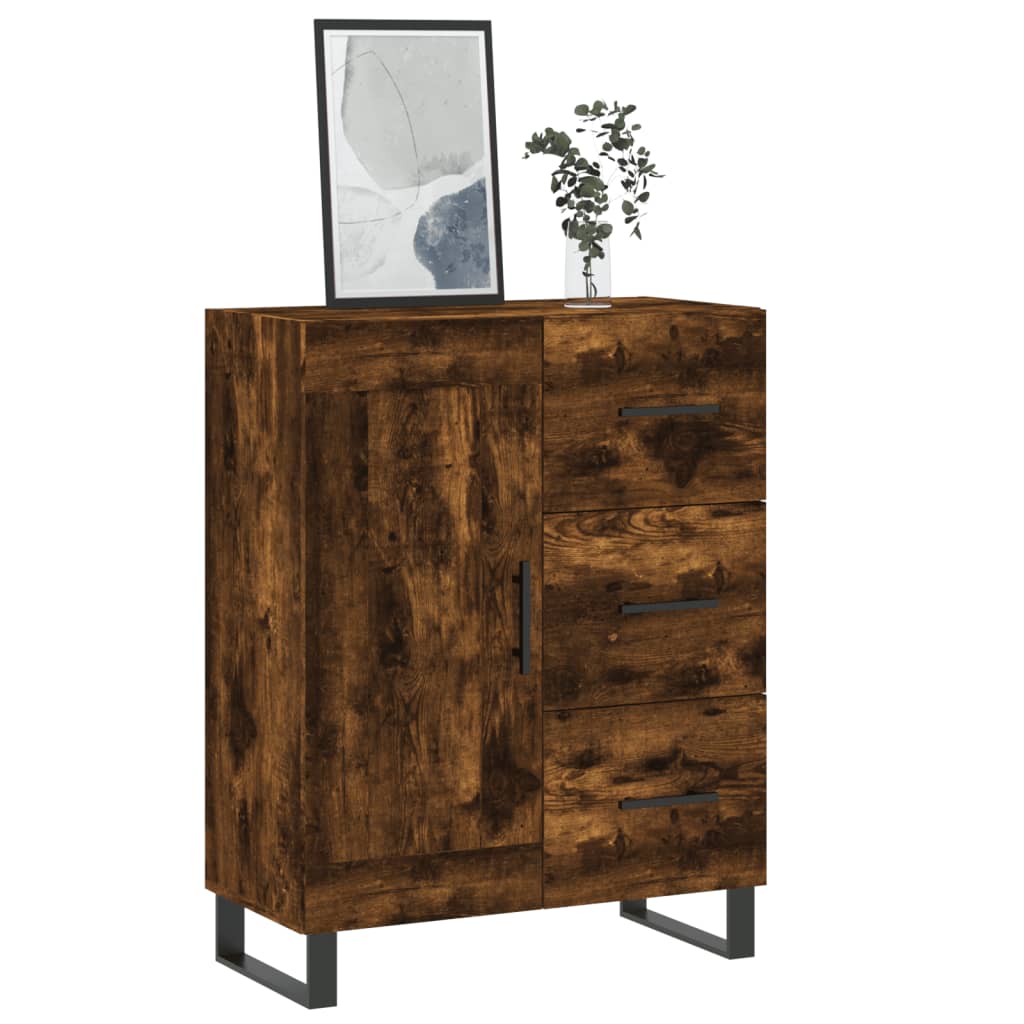 vidaXL Sideboard Smoked Oak 69.5x34x90 cm Engineered Wood