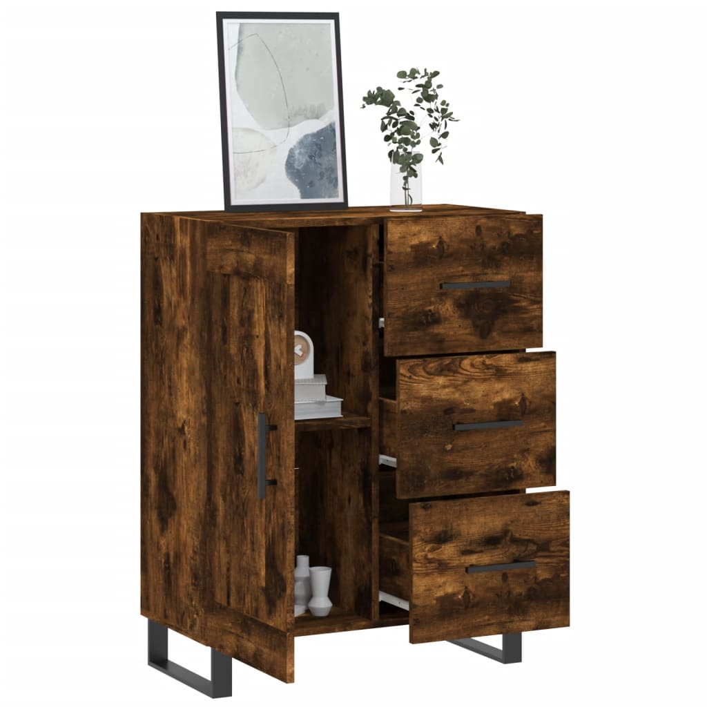 vidaXL Sideboard Smoked Oak 69.5x34x90 cm Engineered Wood