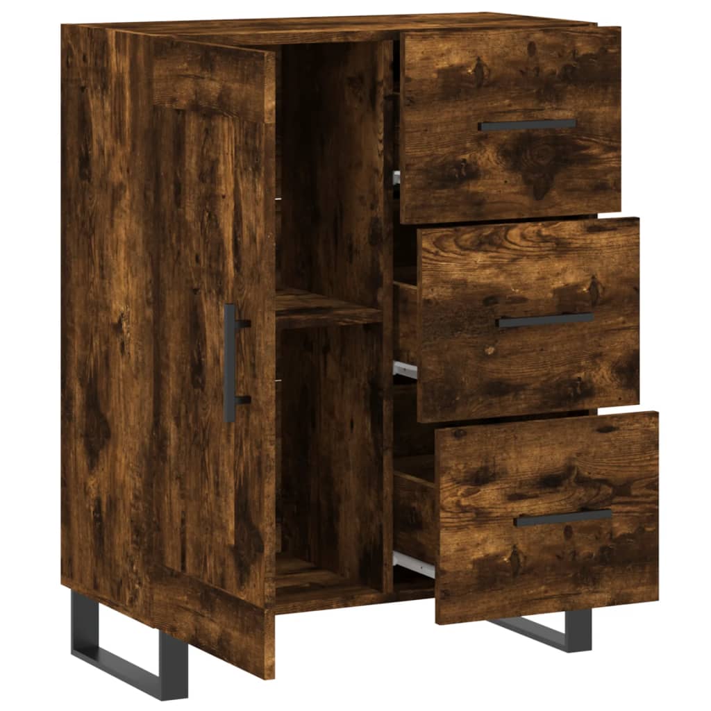 vidaXL Sideboard Smoked Oak 69.5x34x90 cm Engineered Wood