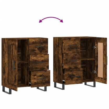vidaXL Sideboard Smoked Oak 69.5x34x90 cm Engineered Wood