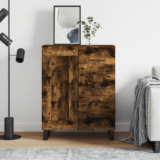 vidaXL Sideboard Smoked Oak 69,5x34x90 cm Engineered Wood