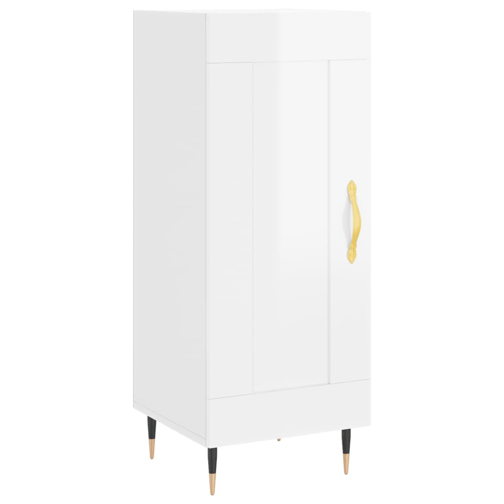 vidaXL Sideboard High Gloss White 34.5x34x90 cm Engineered Wood