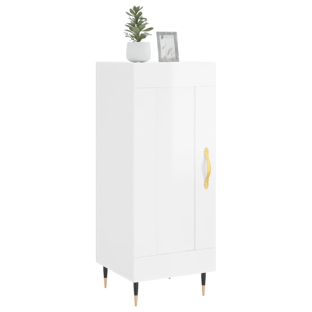 vidaXL Sideboard High Gloss White 34.5x34x90 cm Engineered Wood