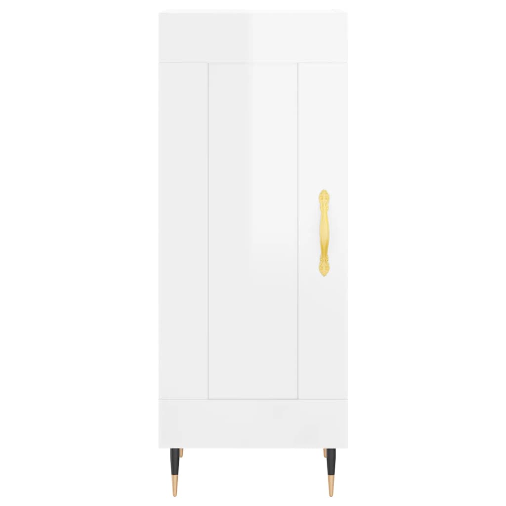 vidaXL Sideboard High Gloss White 34.5x34x90 cm Engineered Wood