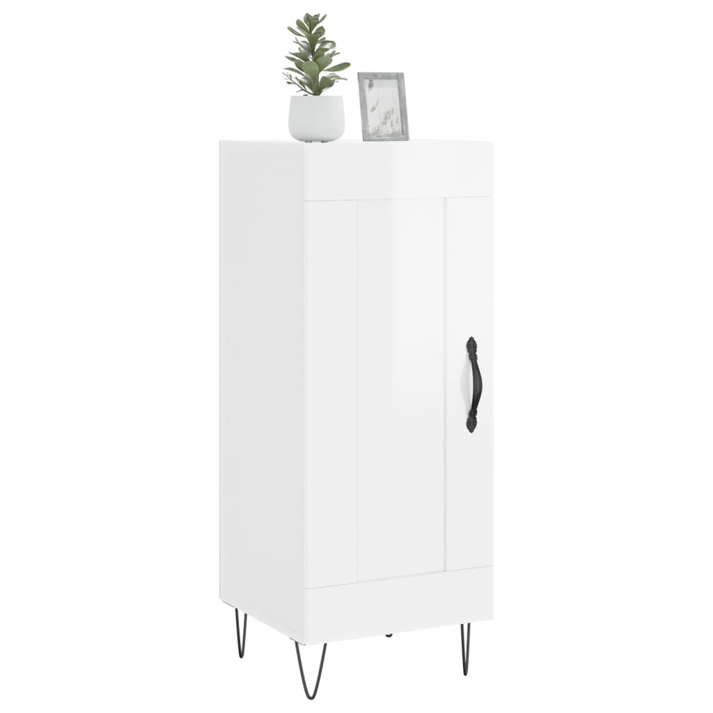 vidaXL Sideboard High Gloss White 34.5x34x90 cm Engineered Wood
