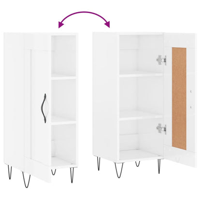 vidaXL Sideboard High Gloss White 34.5x34x90 cm Engineered Wood