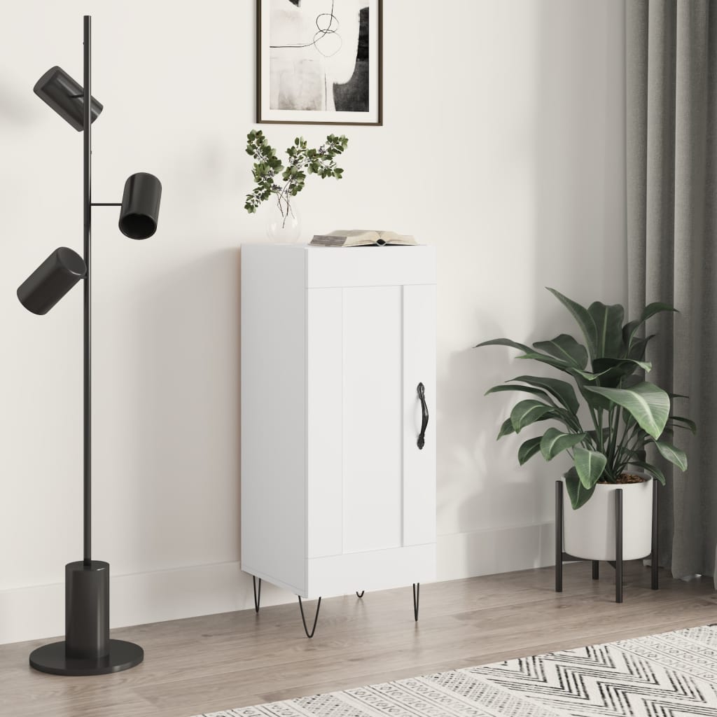 vidaXL Sideboard High Gloss White 34.5x34x90 cm Engineered Wood