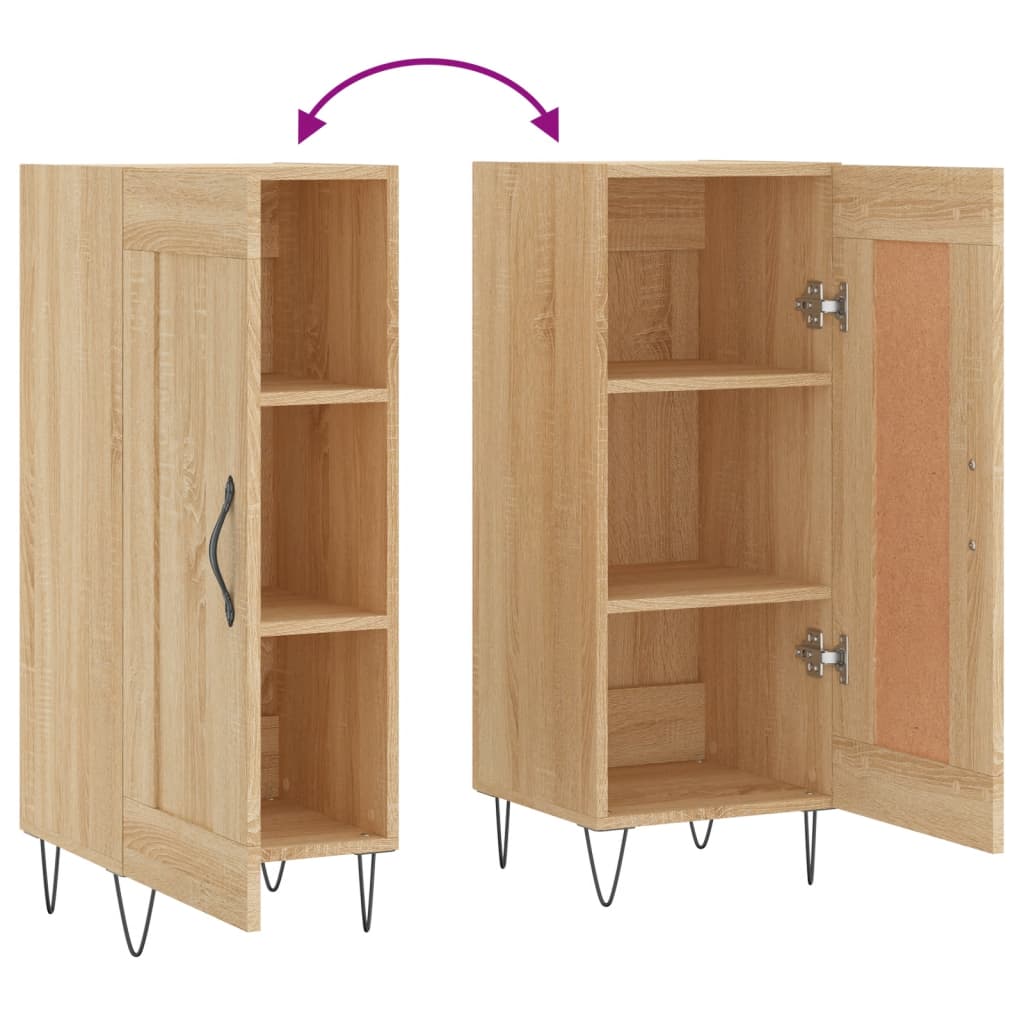 vidaXL Sideboard Sonoma Oak 34.5x34x90 cm Engineered Wood