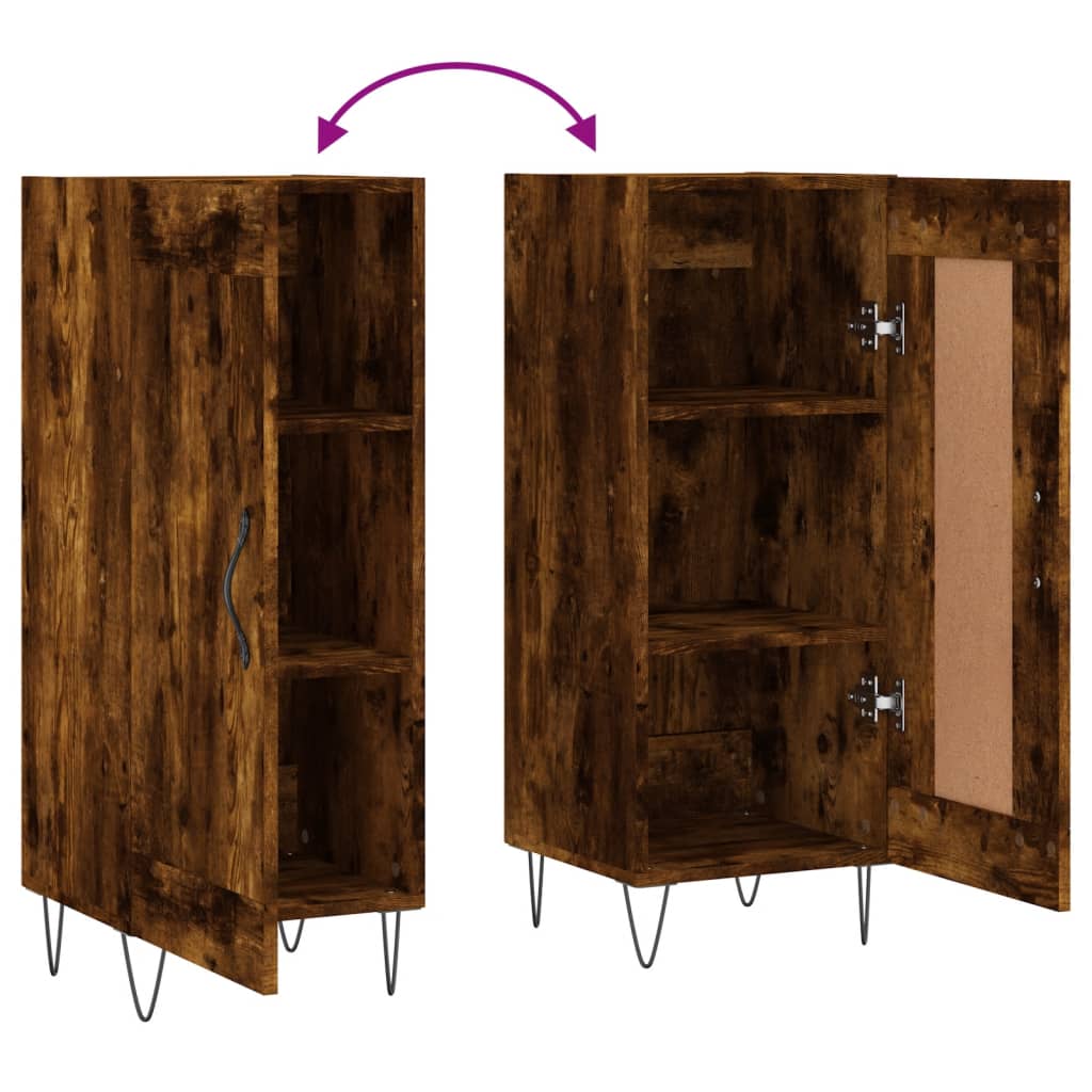 vidaXL Sideboard Smoked Oak 34.5x34x90 cm Engineered Wood