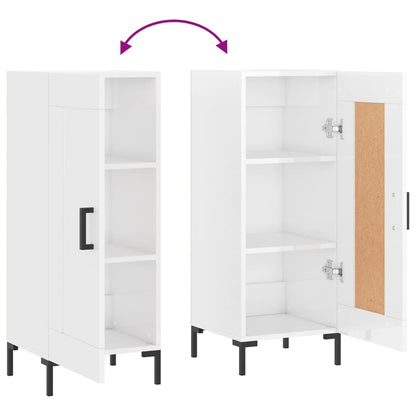 vidaXL Sideboard High Gloss White 34.5x34x90 cm Engineered Wood