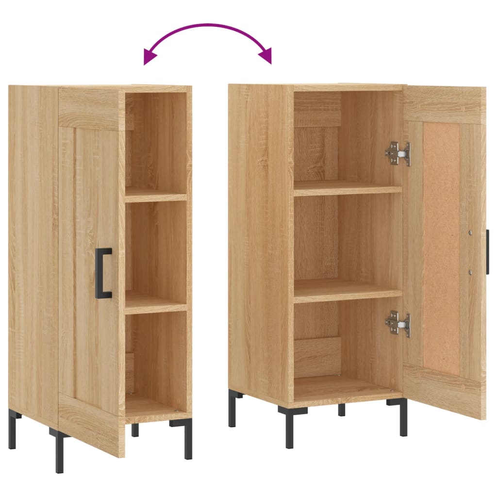 vidaXL Sideboard Sonoma Oak 34.5x34x90 cm Engineered Wood