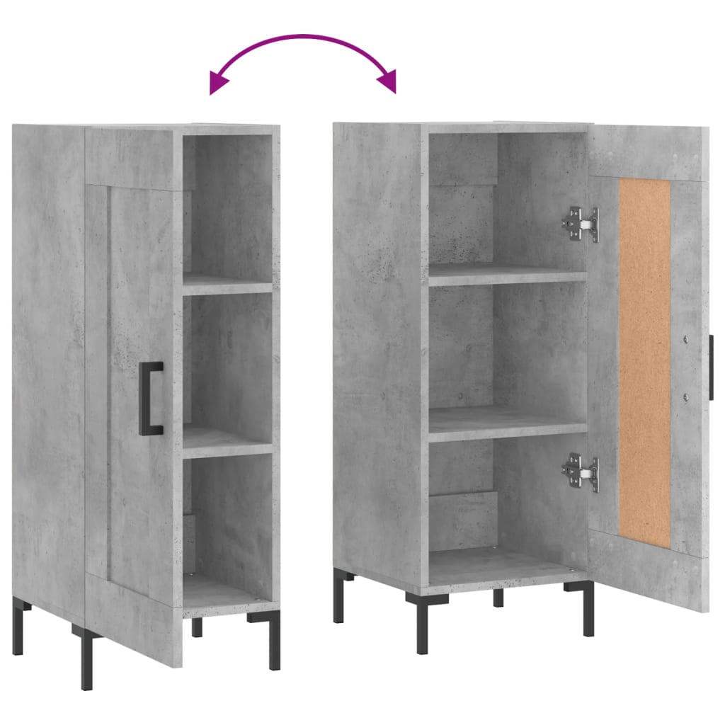 vidaXL Sideboard Concrete Grey 34.5x34x90 cm Engineered Wood