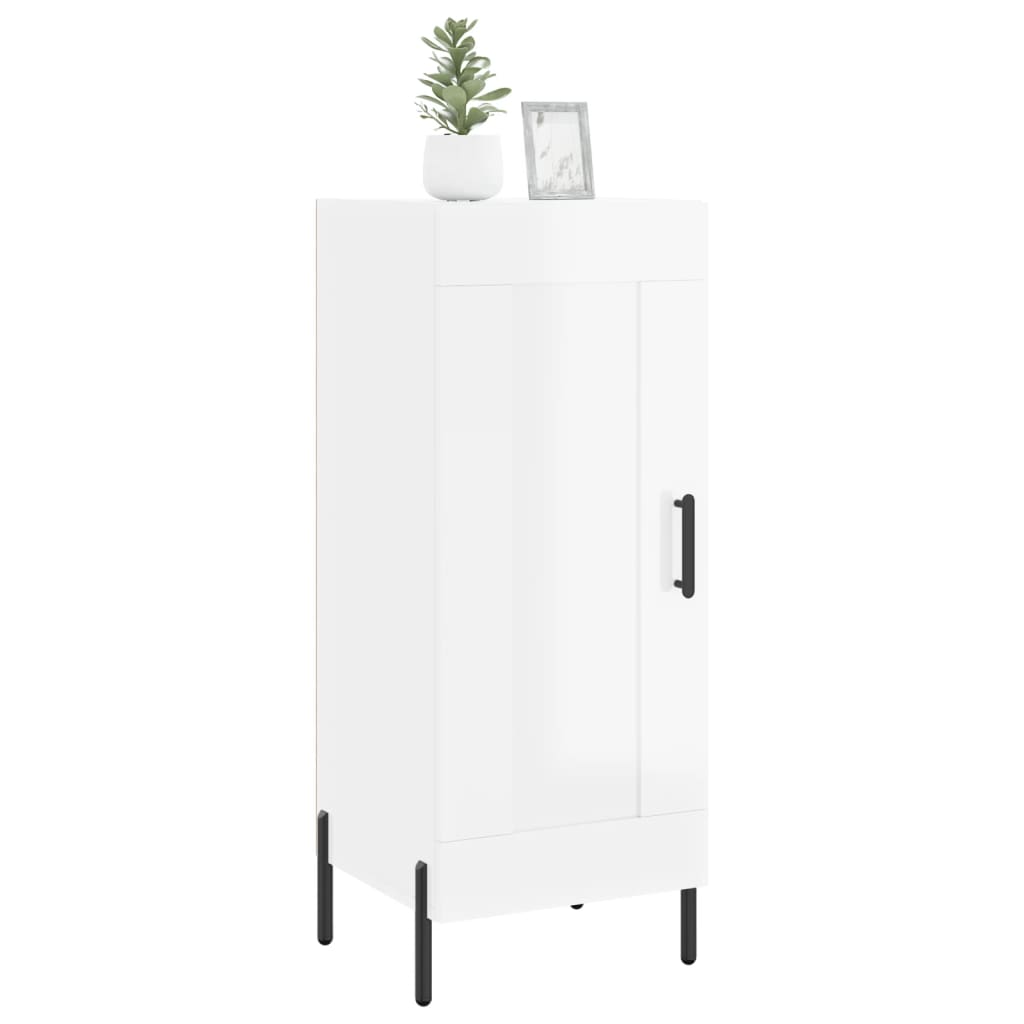 vidaXL Sideboard High Gloss White 34.5x34x90 cm Engineered Wood