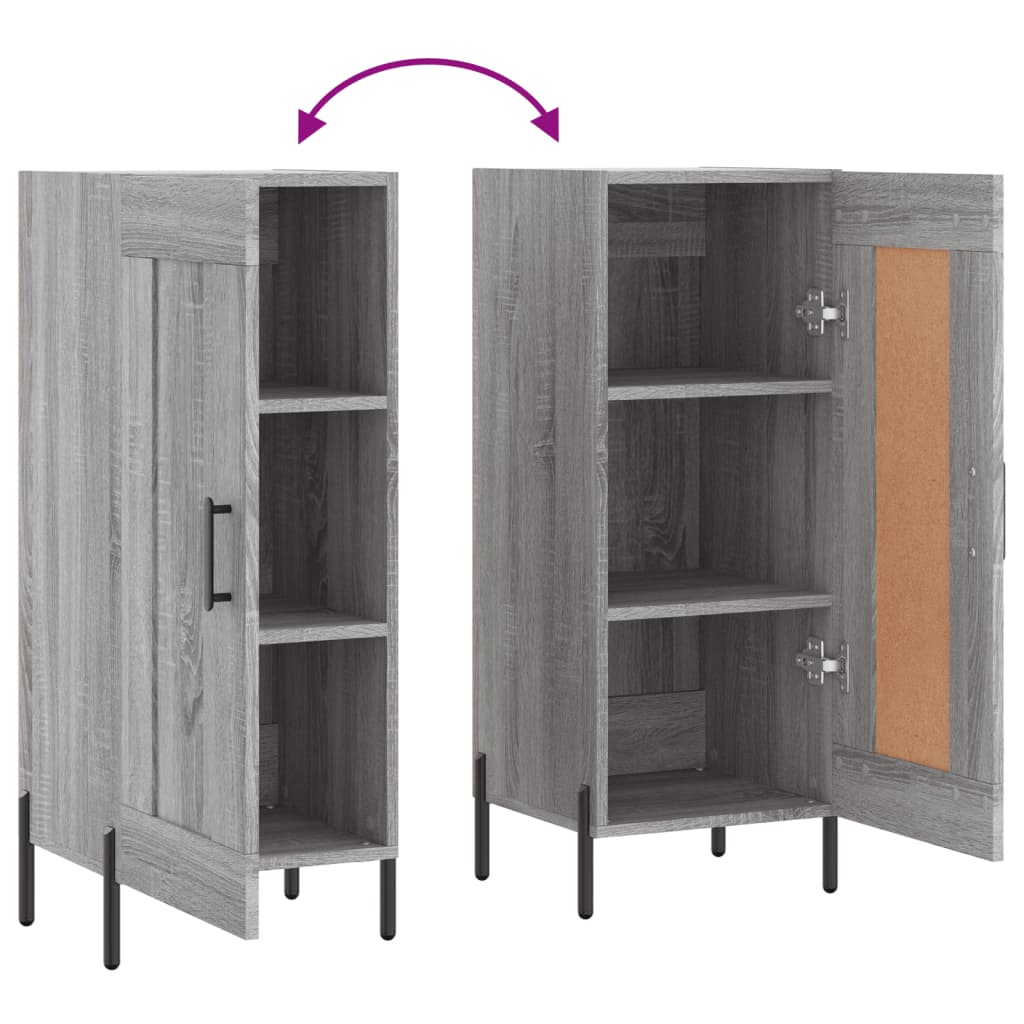vidaXL Sideboard Grey Sonoma 34.5x34x90 cm Engineered Wood