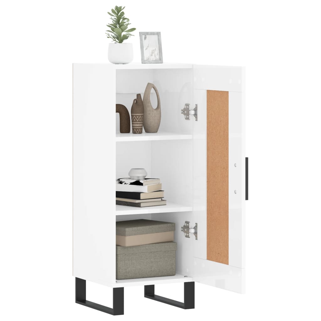 vidaXL Sideboard High Gloss White 34.5x34x90 cm Engineered Wood