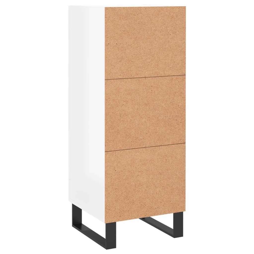 vidaXL Sideboard High Gloss White 34.5x34x90 cm Engineered Wood
