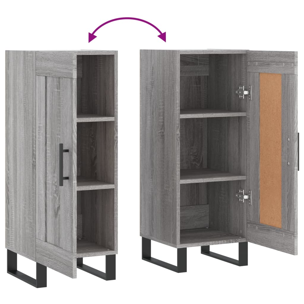 vidaXL Sideboard Grey Sonoma 34.5x34x90 cm Engineered Wood