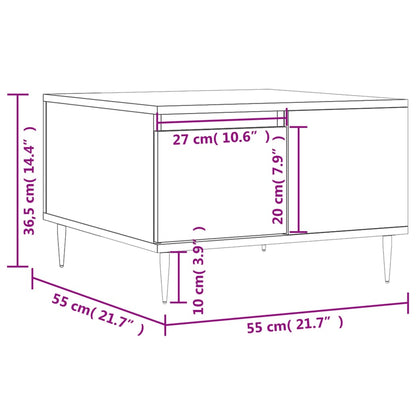 vidaXL Coffee Table White 55x55x36,5 cm Engineered Wood