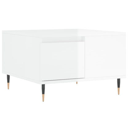 vidaXL Coffee Table High Gloss White 55x55x36,5 cm Engineered Wood