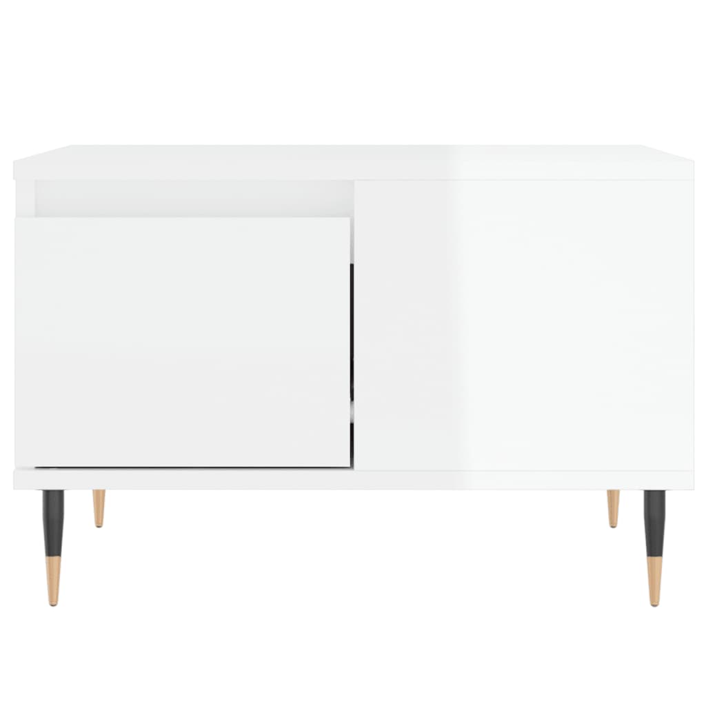 vidaXL Coffee Table High Gloss White 55x55x36,5 cm Engineered Wood