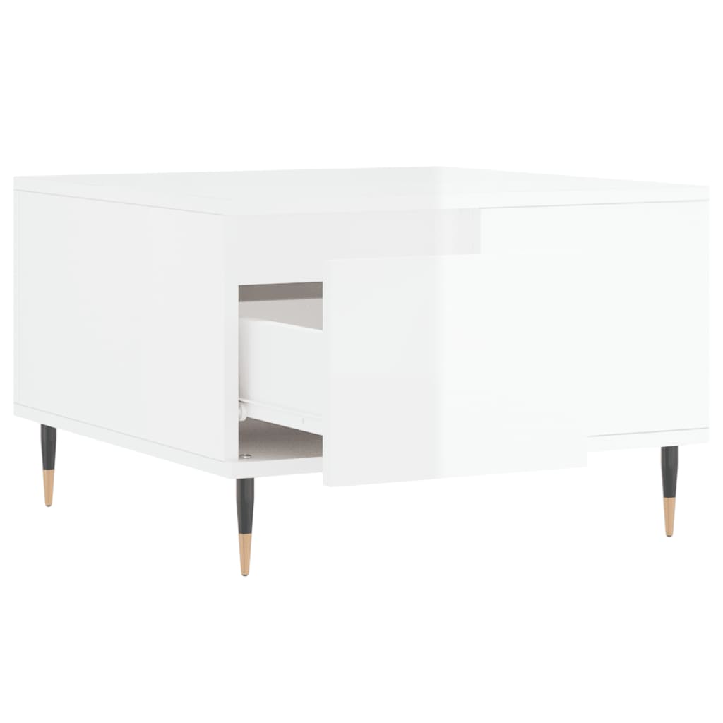 vidaXL Coffee Table High Gloss White 55x55x36,5 cm Engineered Wood