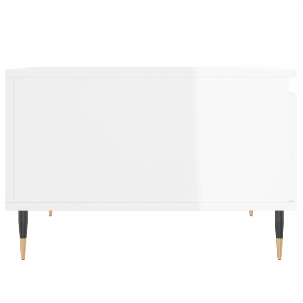 vidaXL Coffee Table High Gloss White 55x55x36,5 cm Engineered Wood