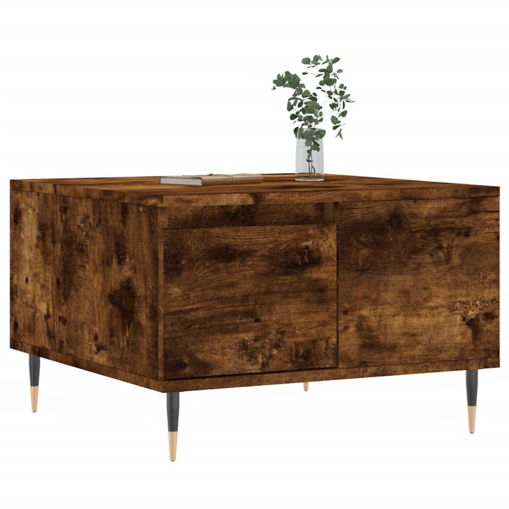 vidaXL Coffee Table Smoked Oak 55x55x36,5 cm Engineered Wood