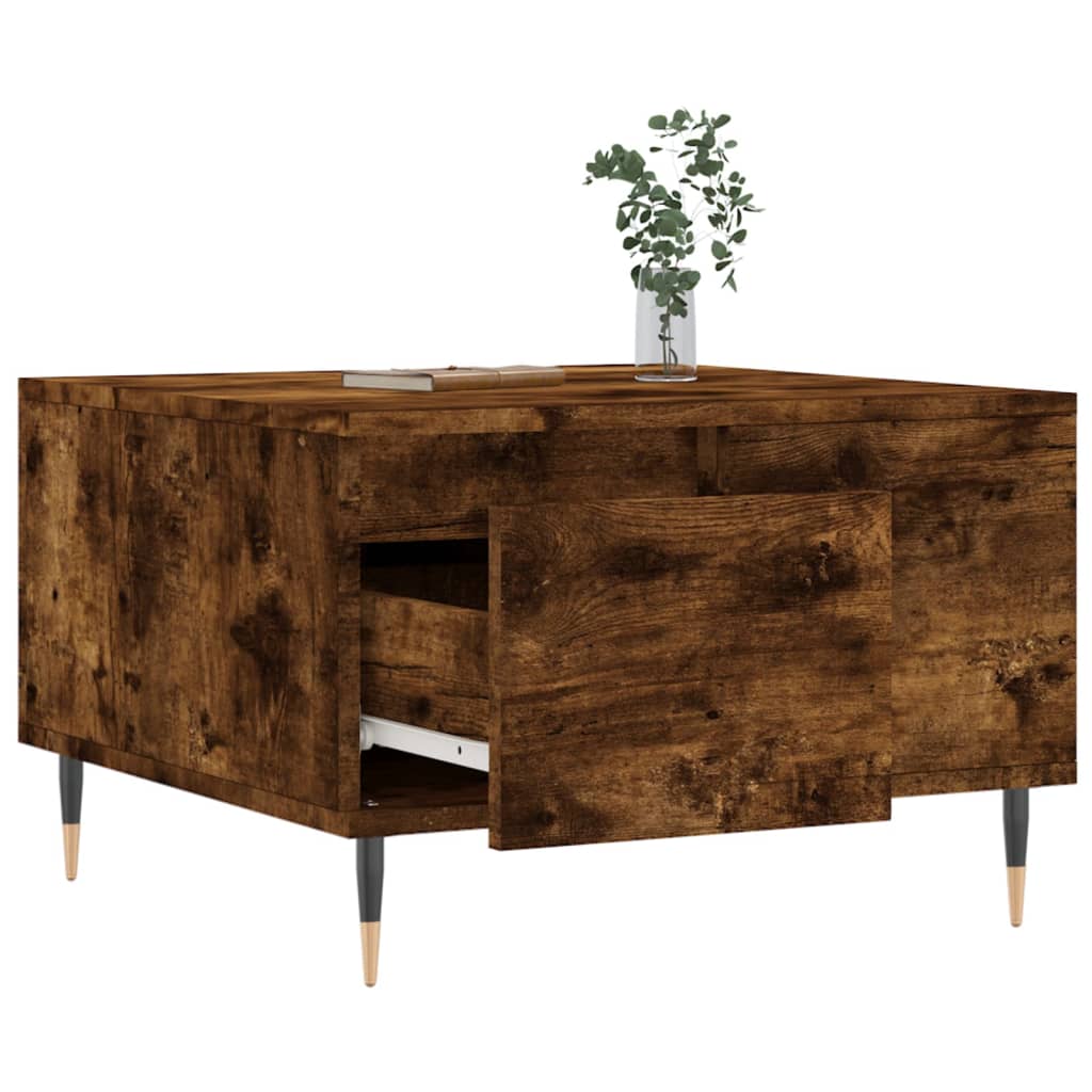vidaXL Coffee Table Smoked Oak 55x55x36,5 cm Engineered Wood