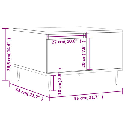 vidaXL Coffee Table Smoked Oak 55x55x36,5 cm Engineered Wood