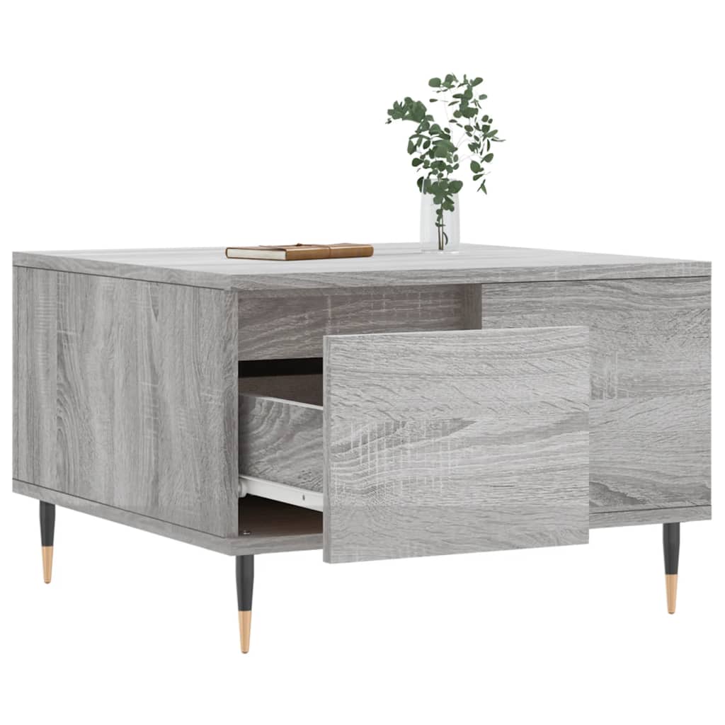vidaXL Coffee Table Grey Sonoma 55x55x36,5 cm Engineered Wood