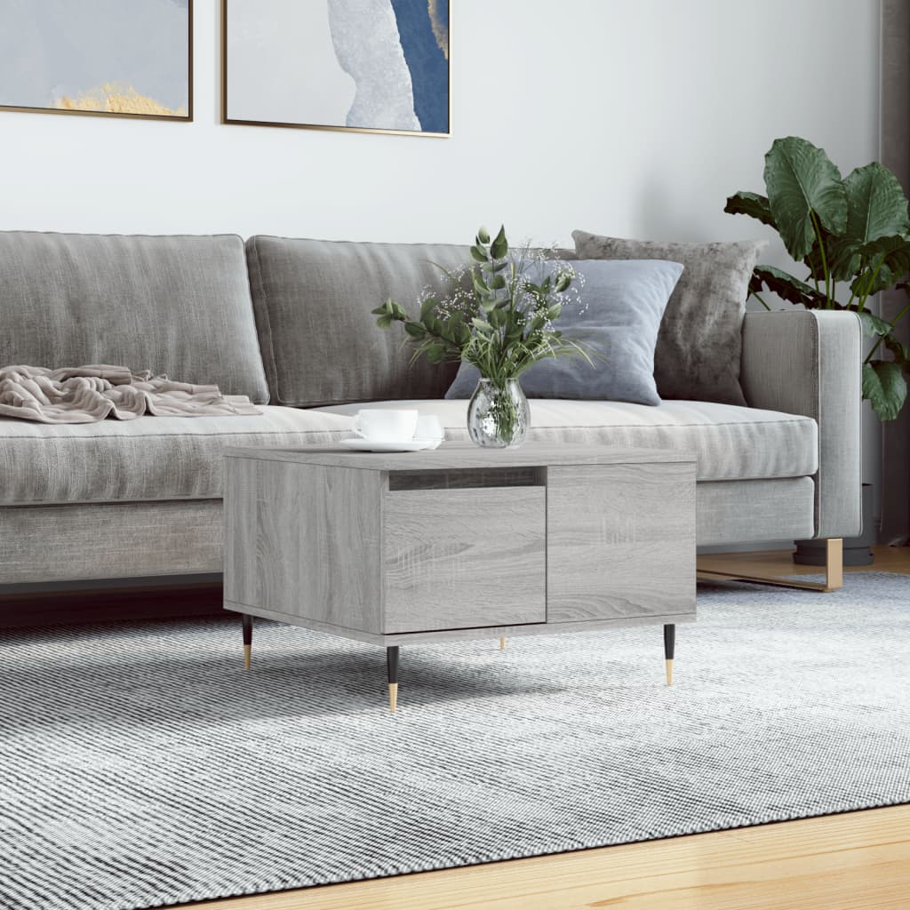 vidaXL Coffee Table Grey Sonoma 55x55x36,5 cm Engineered Wood