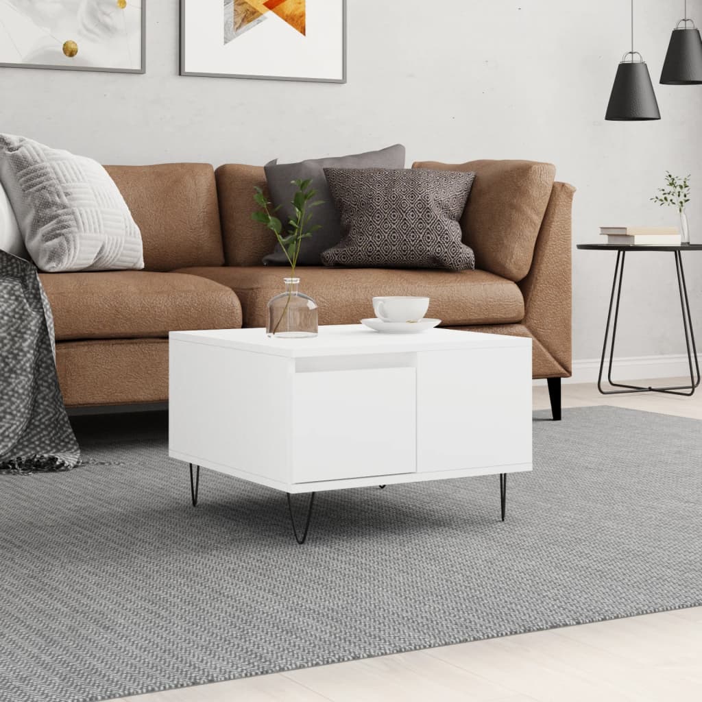 vidaXL Coffee Table White 55x55x36,5 cm Engineered Wood