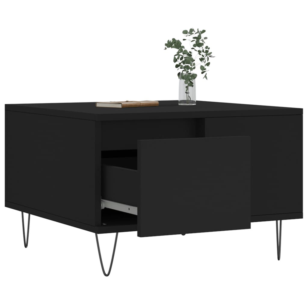 vidaXL Coffee Table Black 55x55x36.5 cm Engineered Wood