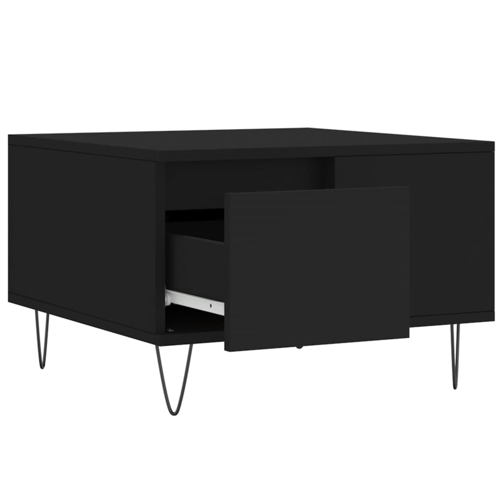 vidaXL Coffee Table Black 55x55x36.5 cm Engineered Wood