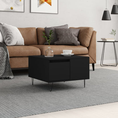 vidaXL Coffee Table Black 55x55x36,5 cm Engineered Wood