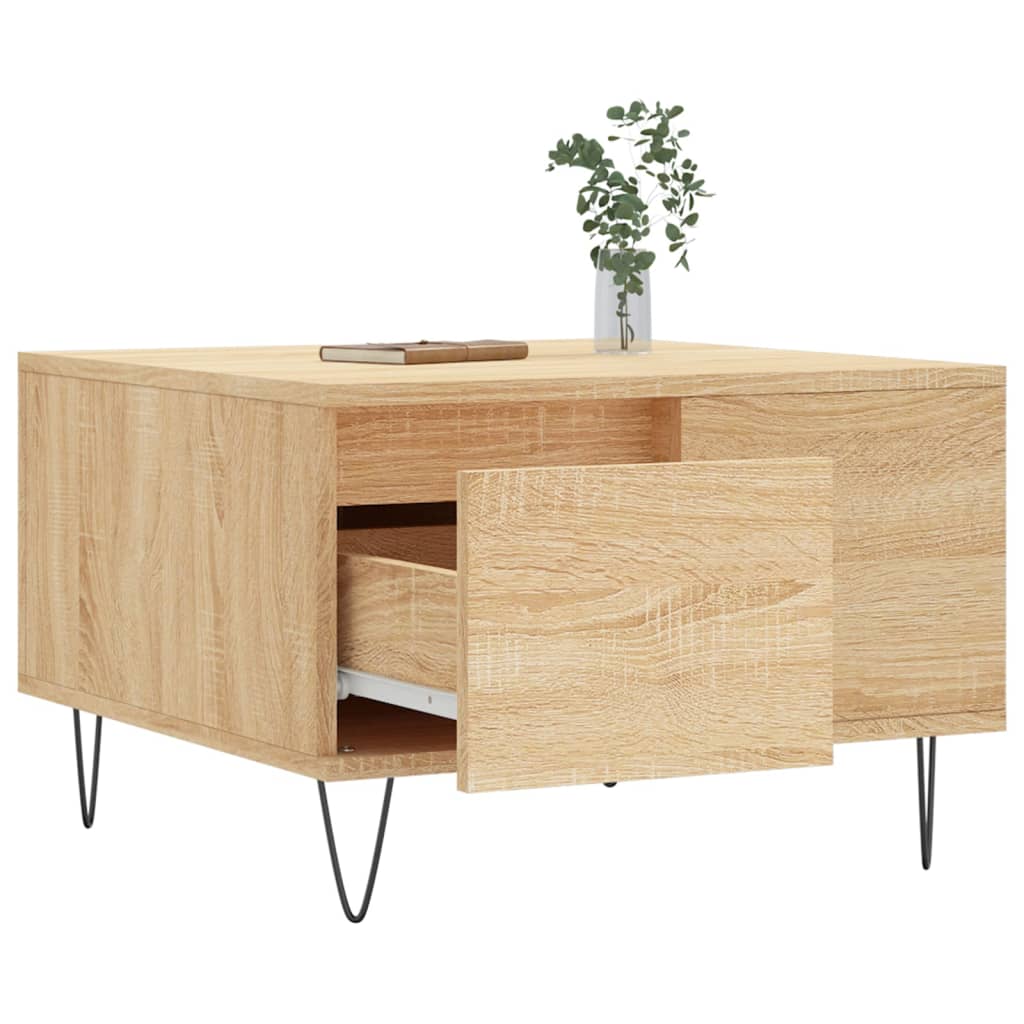 vidaXL Coffee Table Sonoma Oak 55x55x36,5 cm Engineered Wood