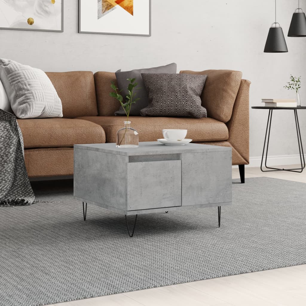 vidaXL Coffee Table Concrete Grey 55x55x36,5 cm Engineered Wood