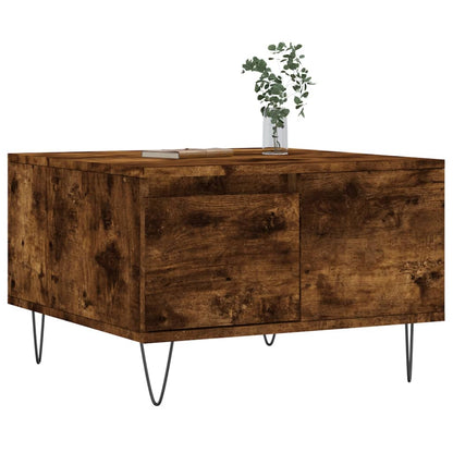 vidaXL Coffee Table Smoked Oak 55x55x36,5 cm Engineered Wood
