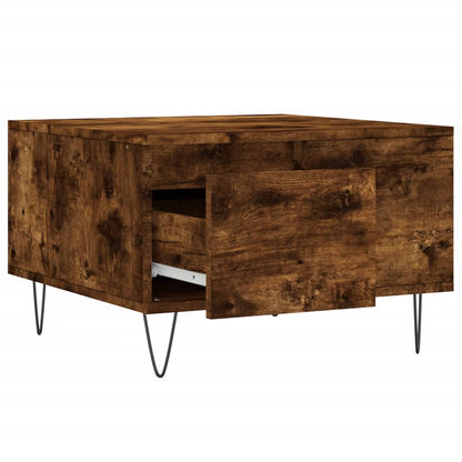vidaXL Coffee Table Smoked Oak 55x55x36,5 cm Engineered Wood