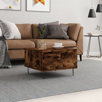 vidaXL Coffee Table Smoked Oak 55x55x36,5 cm Engineered Wood