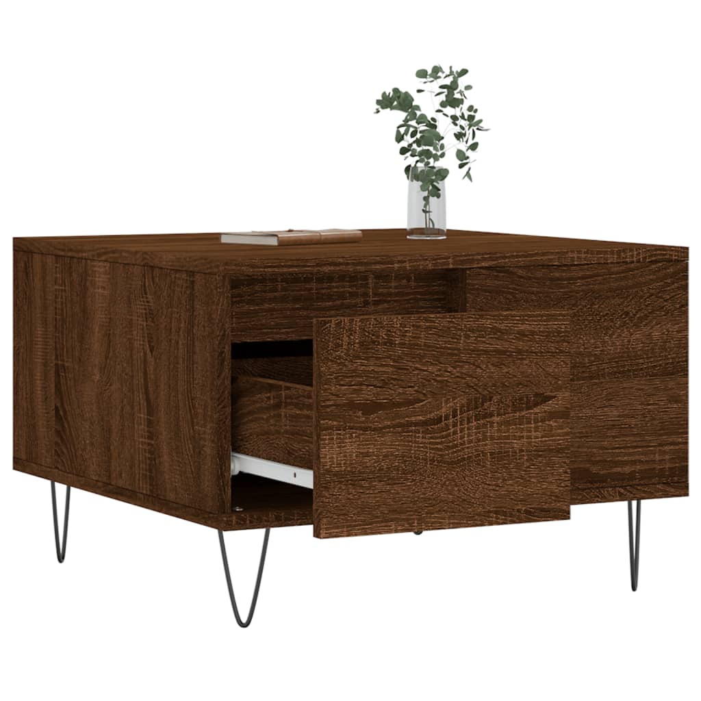 vidaXL Coffee Table Brown Oak 55x55x36.5 cm Engineered Wood