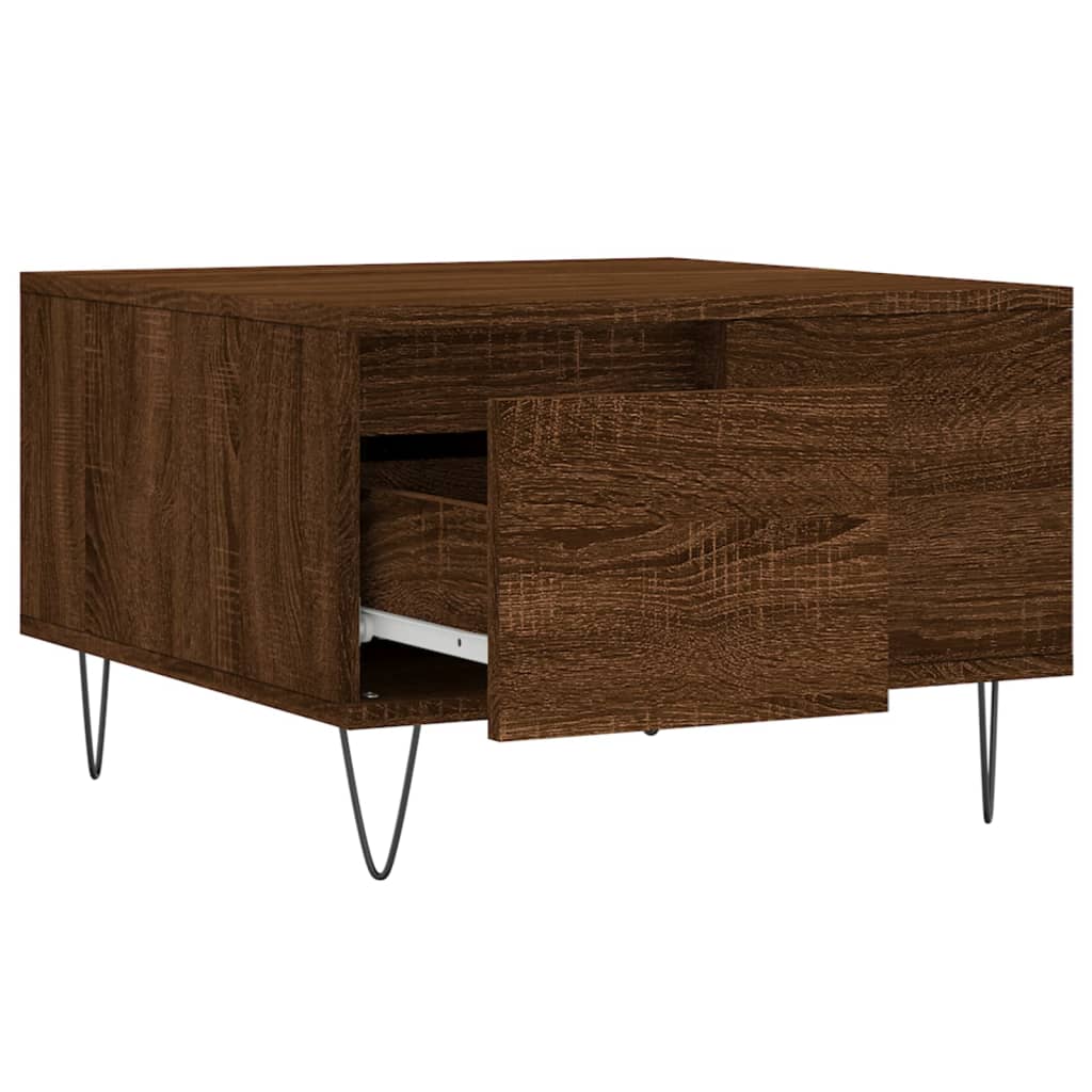 vidaXL Coffee Table Brown Oak 55x55x36.5 cm Engineered Wood